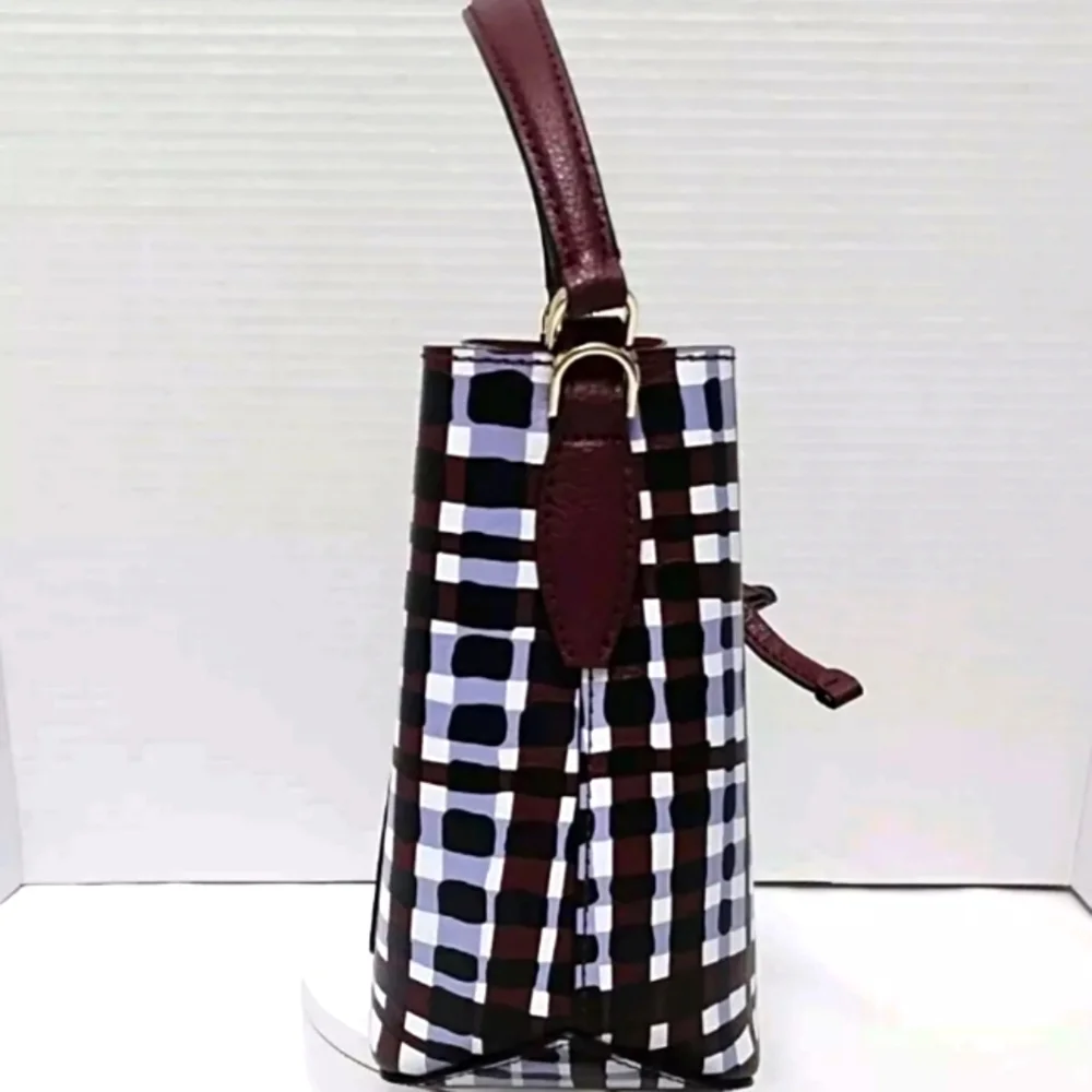 Kate Spade New York Eva City Small Plaid Crossbody Bucket Bag